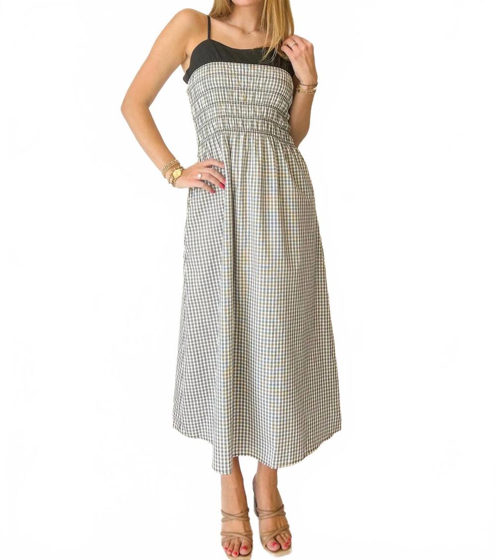 NEW ELAN ellie maxi dress in white gingham